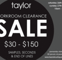 Taylor Boutique Workroom Clearance Sale