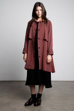 montgomery trench coat, raisin or black