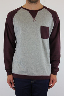 DAC Daily Raglan Crew - burgundy
