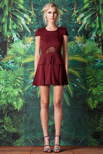 Walk A Mile Dress, maroon