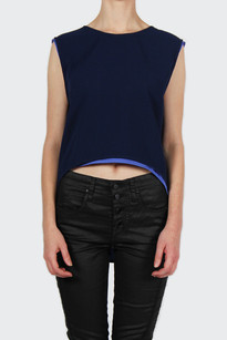 Outside the Wall Top, blueberry/indigo