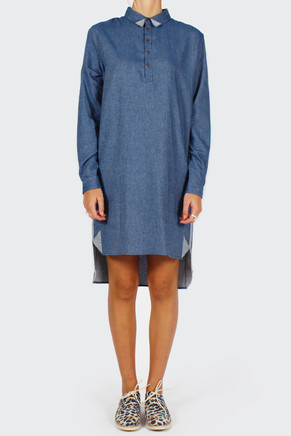 Corner Shirtdress, marine shirttwill