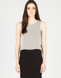 Stripe Print Split Blouse