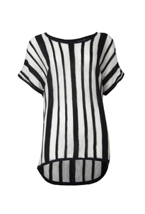 Vertical Stripe Batwing Sweater