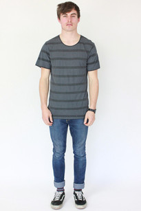 STRIPE TEE -  Black Grey