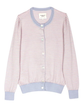 Crescent Moon Cardigan - Blue/Pink Stripe
