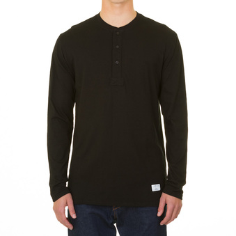 Huffer - Long Sleeve Henley - Black