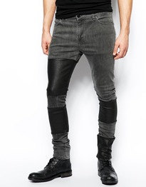 Super Skinny Jeans With Biker Panels
