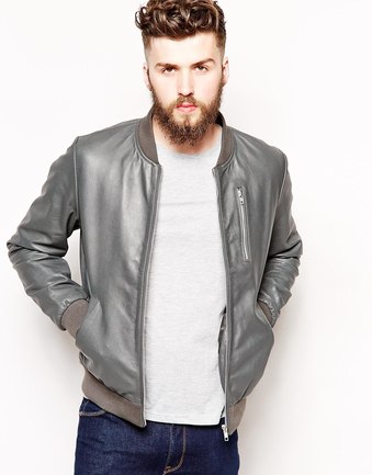Leather Bomber Jacket