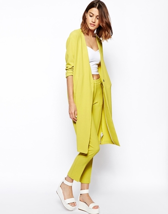 Longline Blazer in Hammered Crepe