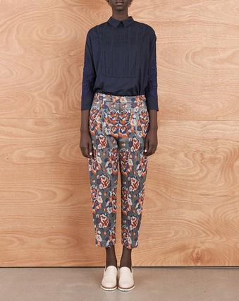 Luggage Pants - tapestry floral blue