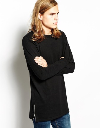 Longline Jumper with Zips