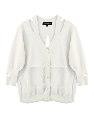 Split Up Cardigan - White