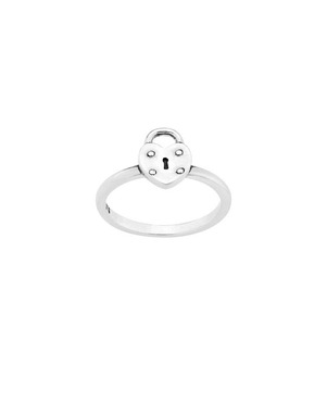 culet heart padlock ring