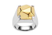 9k yellow gold and sterling silver karen walker rock ring