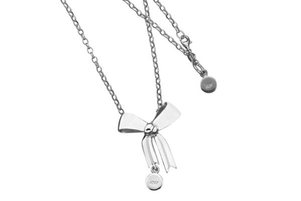 karen walker sterling silver bow necklace - 60cm
