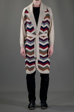 Zig zag unisex coat, Navy zig zag knit