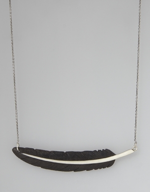 Nick Von K Sideways Feather Necklace