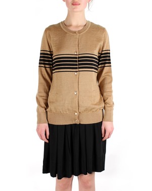 Merino Anchor Cardigan in Tan by Juliette Hogan