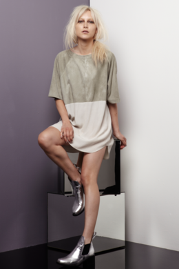 luxe utility slice tee dress, palest grey luxe utility slice tee dress, palest grey