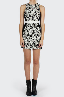 Fools Gold Dress, black and white print/black